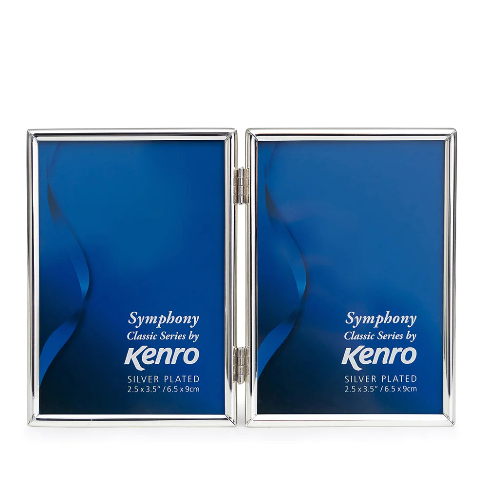 6x4 DOUBLE portrait Symphony Classic silver plated gift frame
