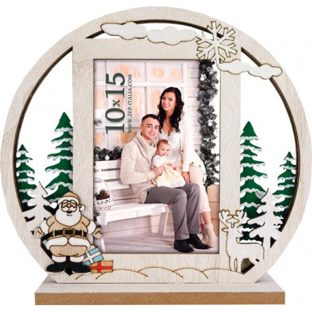 Wooden Christmas Frame 6x4 white